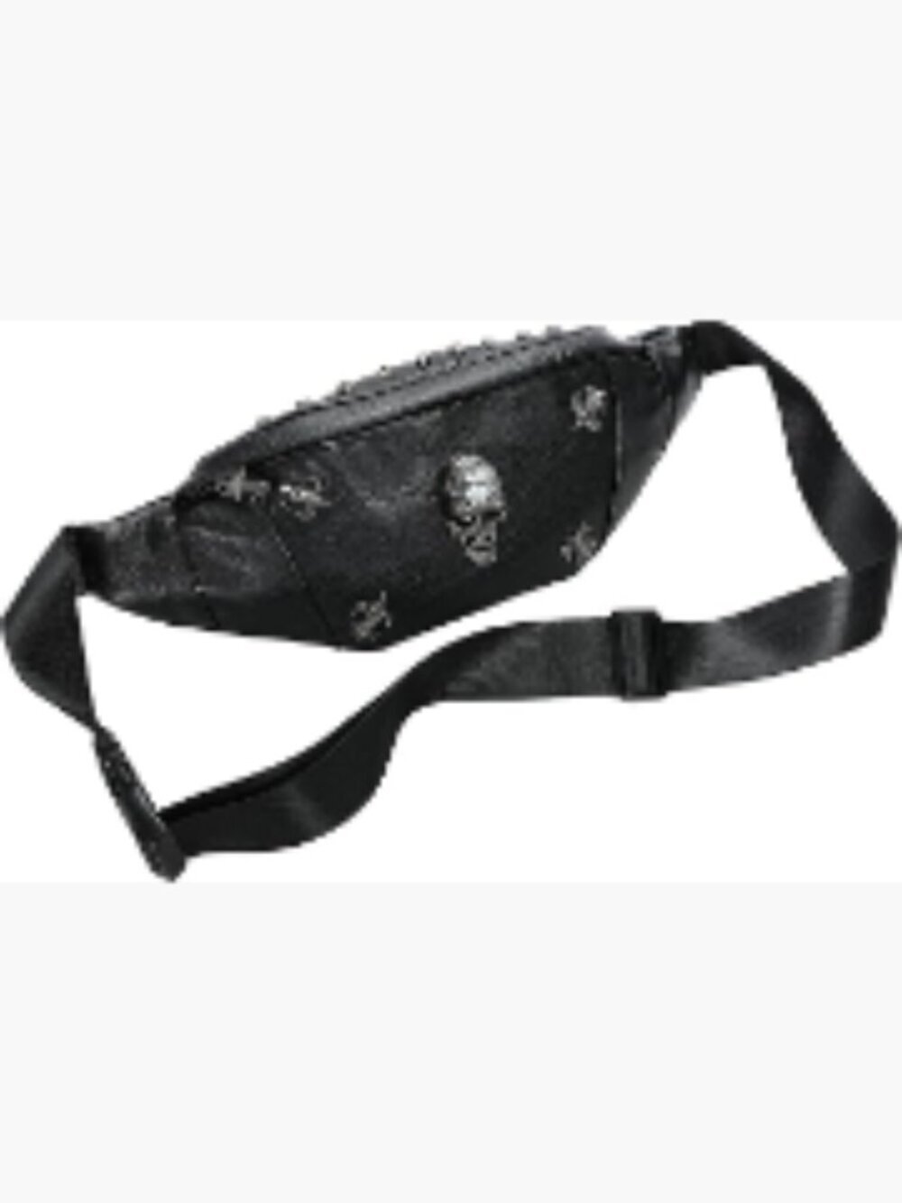Skull Fanny Pack PU Leather Hip Bum Bag Gothic Waist Pack with Sturdy Zippers
